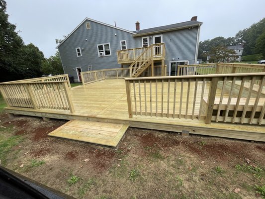 Huge deck with attached balcony