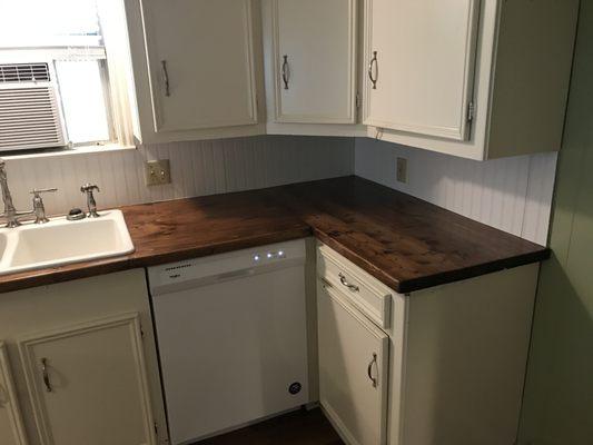 Wood countertops very economical and look good