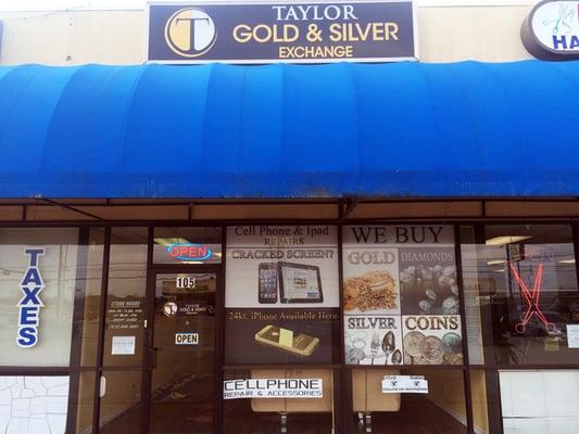 We are located inside TAYLOR GOLD & SILVER, 3345 Broadway Blvd, suite 105, Garland Tx 75043