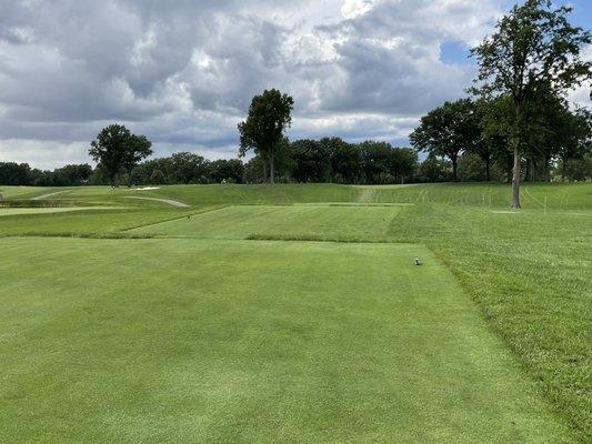 The blind tee shot - fron the First tee box to the 435 yd par four