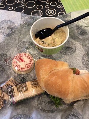 Half of my Chicken Salad Sandwich & Chicken & Artichoke soup!!!!!