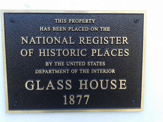 Plaque on the front of the house