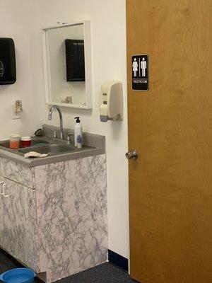 Bathrooms inside the waiting room