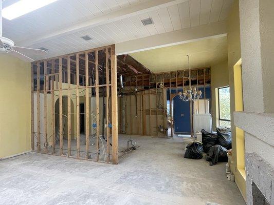 Kitchen after significant demolition with RC Demolition.