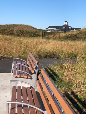 Benches and Golf Links in the rear.