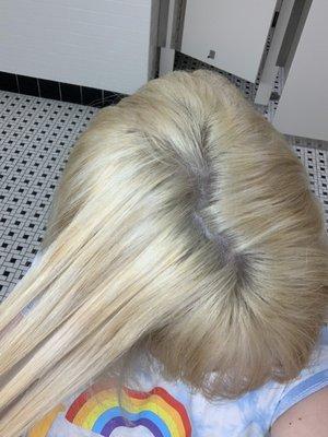 Hair with brassy parts