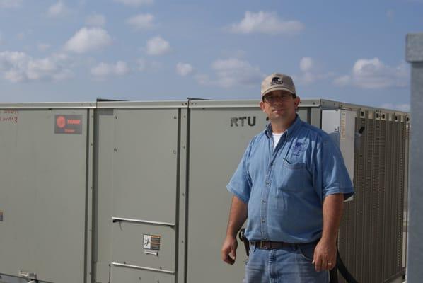 Mark Torocco Working on a Commercial Air Conditioning Unit in Fort Myers, FL