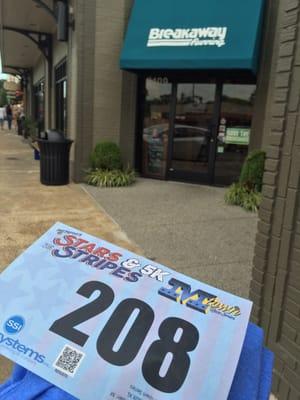 July 1, 2016; Picking up Stars & Stripes 5k run gear at Breakaway Running - Overton Square, Memphis TN