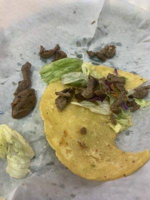 This is  a taco. I found the lettuce on anther plate to throw on them