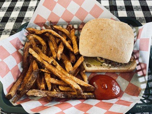 California burger, fresh cut fries!