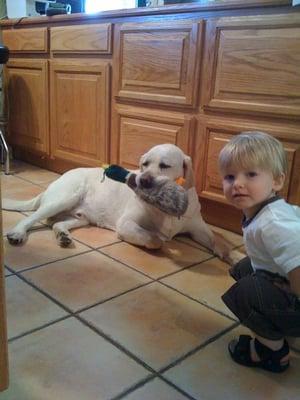 Lance, his duck and a customer's kid. Come visit!