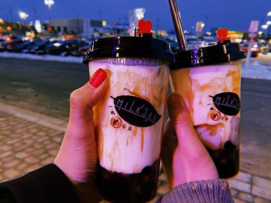 Dirty Taro and Dirty Milk Boba