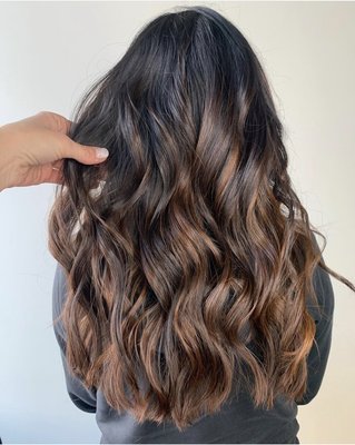 Half head Balayage + medium cut + extra time for length