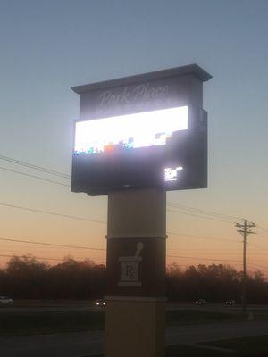 Sign outside the store. Park place pharmacy is located between the new McDonald's and Hattiesburg Clinic's Petal Family Practice.