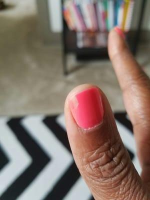 Chipped nail polish in less than 48 hours after service!