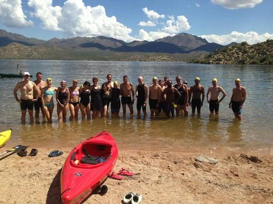 We do a lot of open water swim practices and clinics at Bartlett Lake.