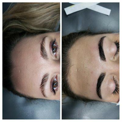 Brow wax and tint