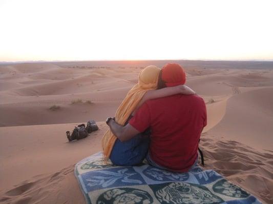 Honeymoon Sunrise on the sand dunes of Morocco