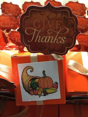 Thanksgiving favor boxes (filled with Caramel Delights)