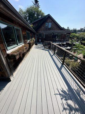 Sea salt gray composite decking install.