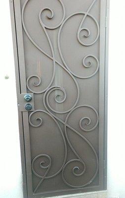 Custom made metal door. Great quality, heavy duty.