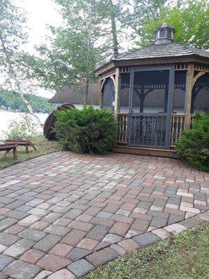 Gazebo and paver stone patio