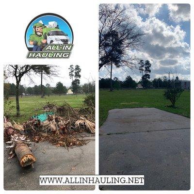 Got yard drebris sitting out front or anywhere in your yard? Call us we make it disappear!