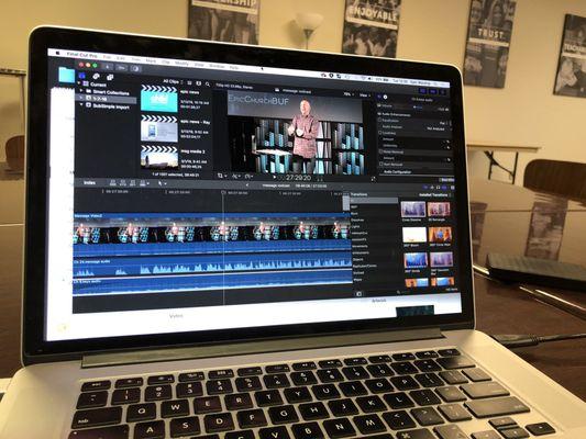 Editing the vlog from this past Sunday's message