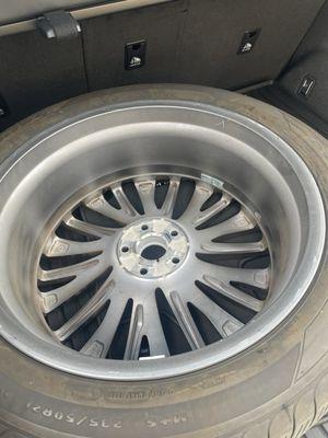 "X" gouged into new aluminum wheel