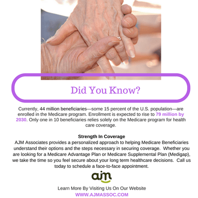 AJM Associates provides a personalized approach to helping Medicare Beneficiaries understand their options and the steps necessary.