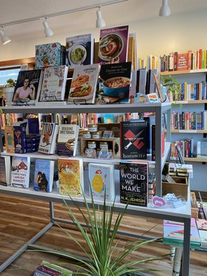 A selection of books near the entrance of the store.