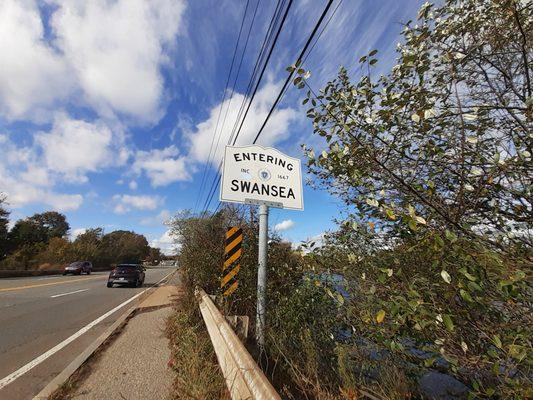 Entering Swansea sign from Somerset, MA