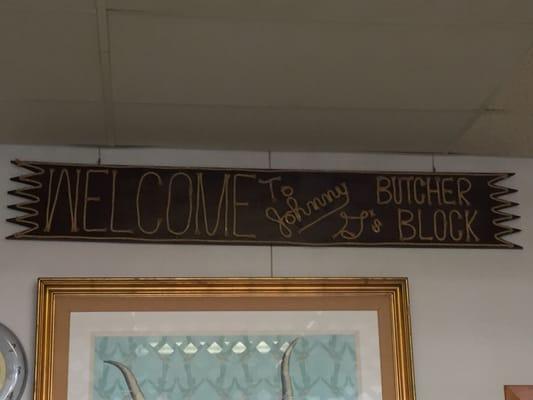 Old school wood hand made welcome sign!