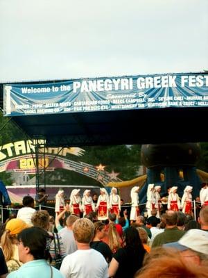 During Panegyri. Circle dancing.