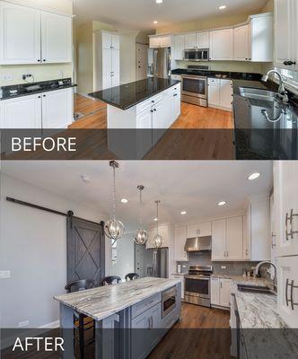 Before and after kitchen cabinets