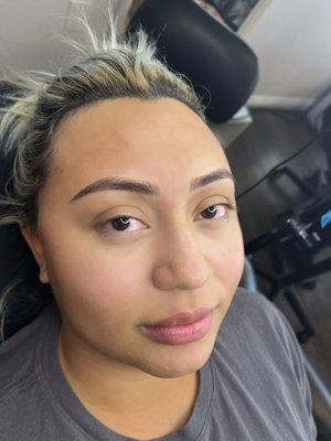 After Microblading and Microshading procedure