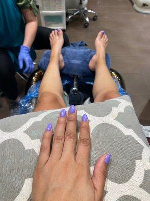 Gel manicure and pedicure