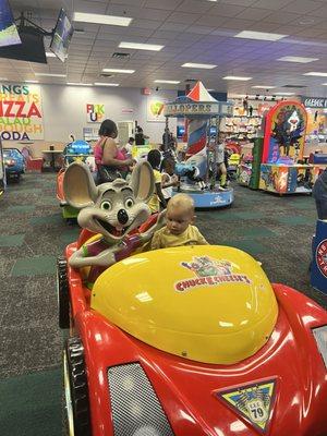 The classic Chuck E. Cheese car from my childhood memories but with a new Chuck E.