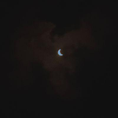 THE GREAT AMERICAN ECLIPSE: Partial stage photographed on iPhone 6S at HCC campus on 21 August 2017