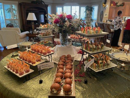 Holiday table of yummies