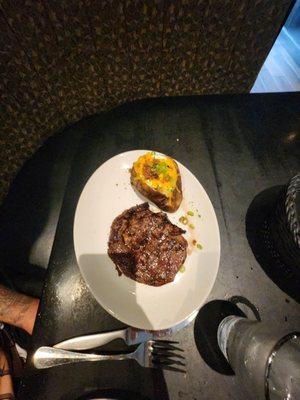 Ribeye and loaded baked potato