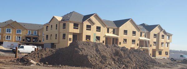 New Construction on an apartment community before completion.