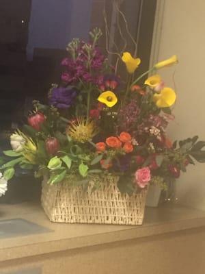 Such a beautiful arrangement delivered to my hospital room.