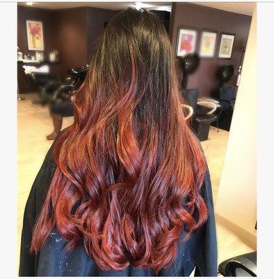 Mermaid red balyage