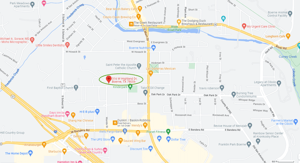 Map showing location near between River Road and I-10.