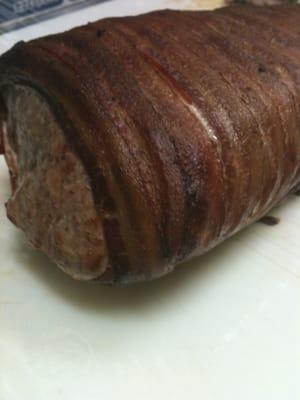 Bacon wrapped pork tender loin