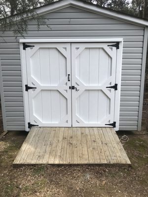 Rebuilt shed doors and ramp