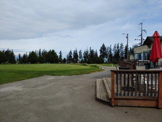 Walk/drive up window to the bar as well as outdoor music.