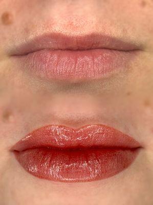 Lip Blush immediately after procedure