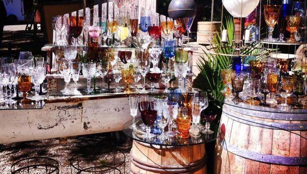 Wedding Rentals - Wine Glasses, Wine Barrels, mostly Vintage - On The Side Events.